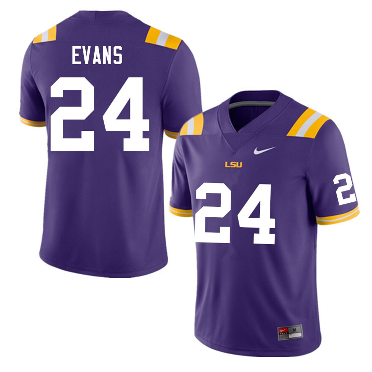 Men #24 Darren Evans LSU Tigers College Football Jerseys Sale-Purple